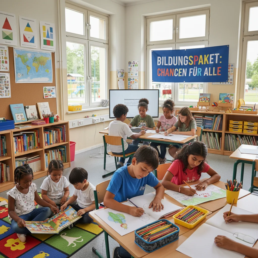 Kinder lernen und spielen gemeinsam in der Schule