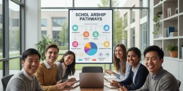 Gruppe von Studierenden diskutiert über Studienfinanzierung und Stipendienmöglichkeiten in Deutschland